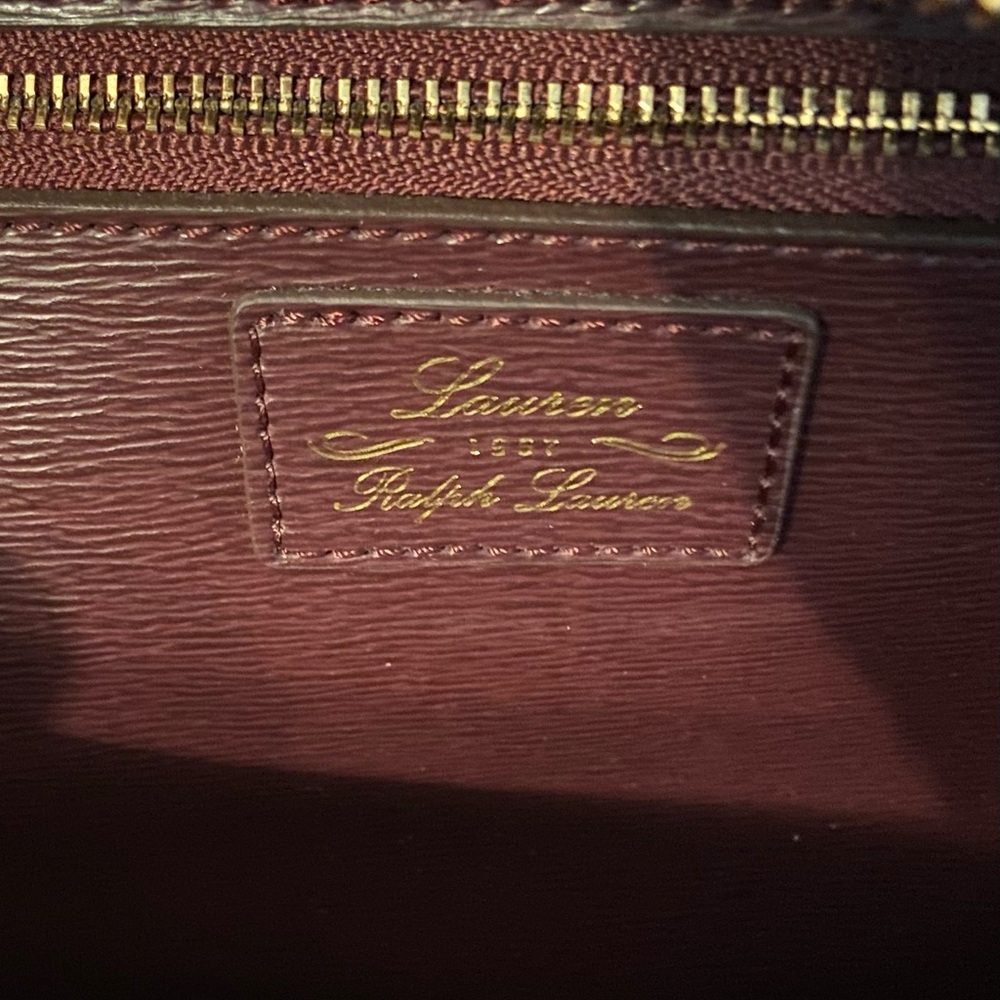 Ralph Lauren Leather Plum Tote Bag - Picture 9 of 15